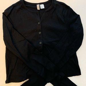Brand new black button down long sleeve tee
